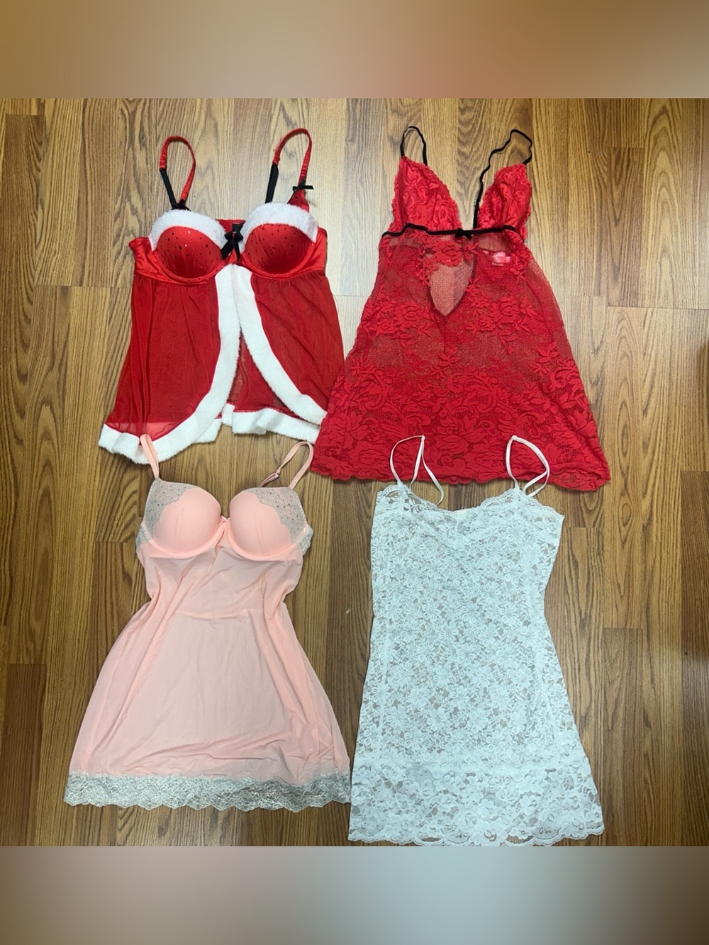 Lot of 4 Women’s Camisole Babydoll / Slip Lingerie Dresses Size Medium